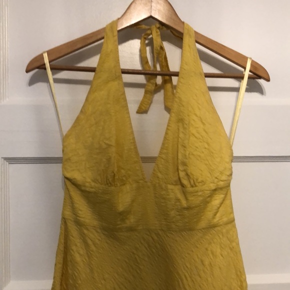 J.Crew Classic Yellow Cotton Halter Dress Size 6 - Picture 4 of 10